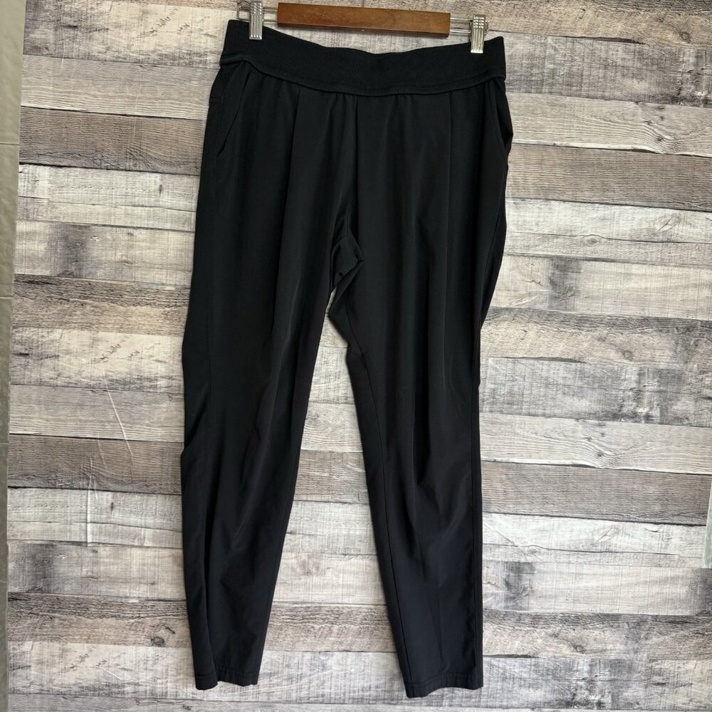 Athleta Interlude Lounge Ankle Pants Womens Size 6 Black Lightweight Mid Rise